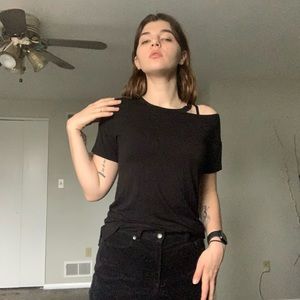 Black Cutout LNA TShirt